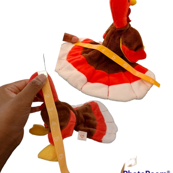 ✓TY Beanie Baby “Gobbles” Turkey Rare sitting Plush stuffed animal Thanksgiving - Picture 7 of 7